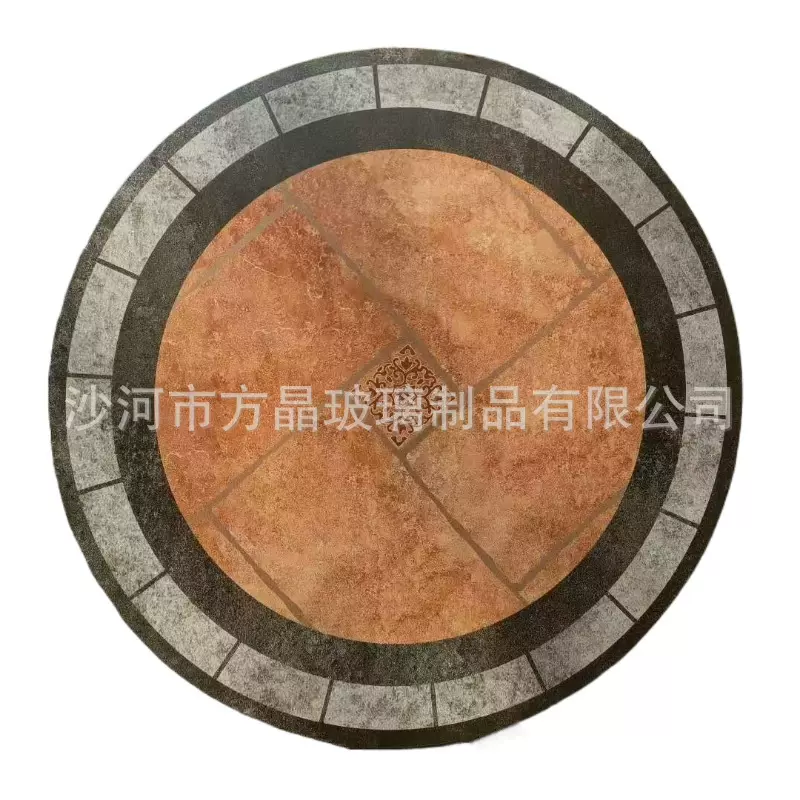 高温彩釉钢化玻璃桌面室内户外家具桌子台面木纹岩板款式尺寸定制