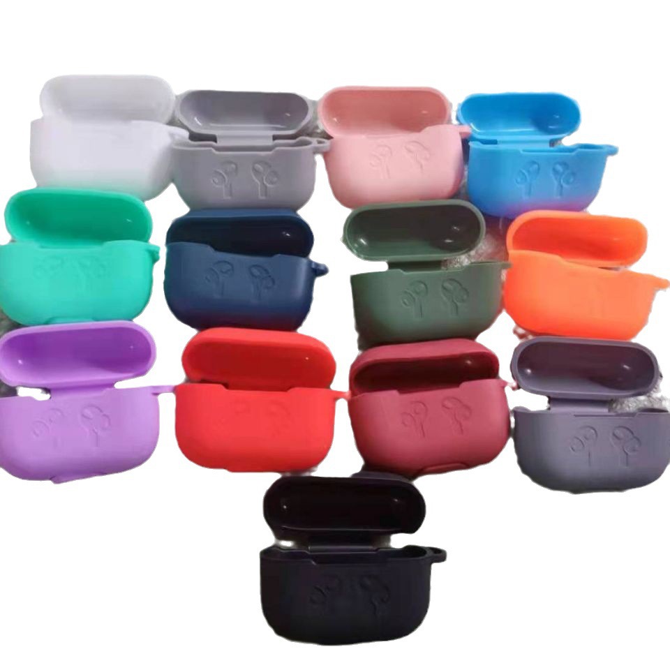 爆款可定适用AirPods3新款硅胶保护套带扣防摔苹果蓝牙耳机套多色