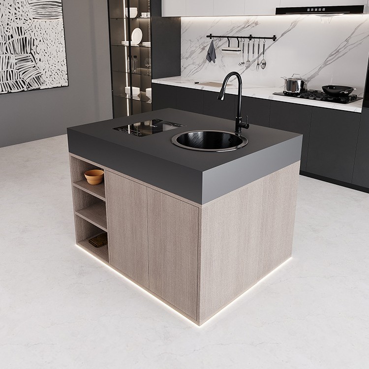 Isla única Taidou Rock Island Mesa de mesa de comedor Una cocina occidental Escritorio guía Mesa de cocina Fregadero Barra de agua