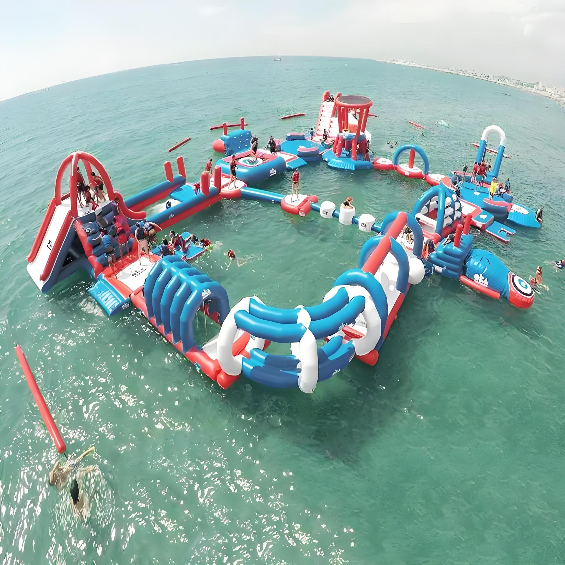 Slide Combination Obstacle Course, Sea Floating Water Obstacle Course Equipment, Swimming Pool Mobile Amusement Park Obstacle Course, Outdoor Water Activities