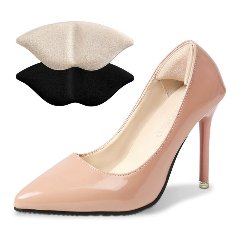 Amazon Высокие каблуки Пена Мягкая наклейка на каблук Флис в форме губ из оленьей кожи Антиабразивная защита для ног Размер каблука Невидимая наклейка на каблук