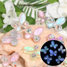 夜光UV细闪镶钻蝴蝶串珠手机链钥匙扣diy饰品配件亚克力翅膀珠子