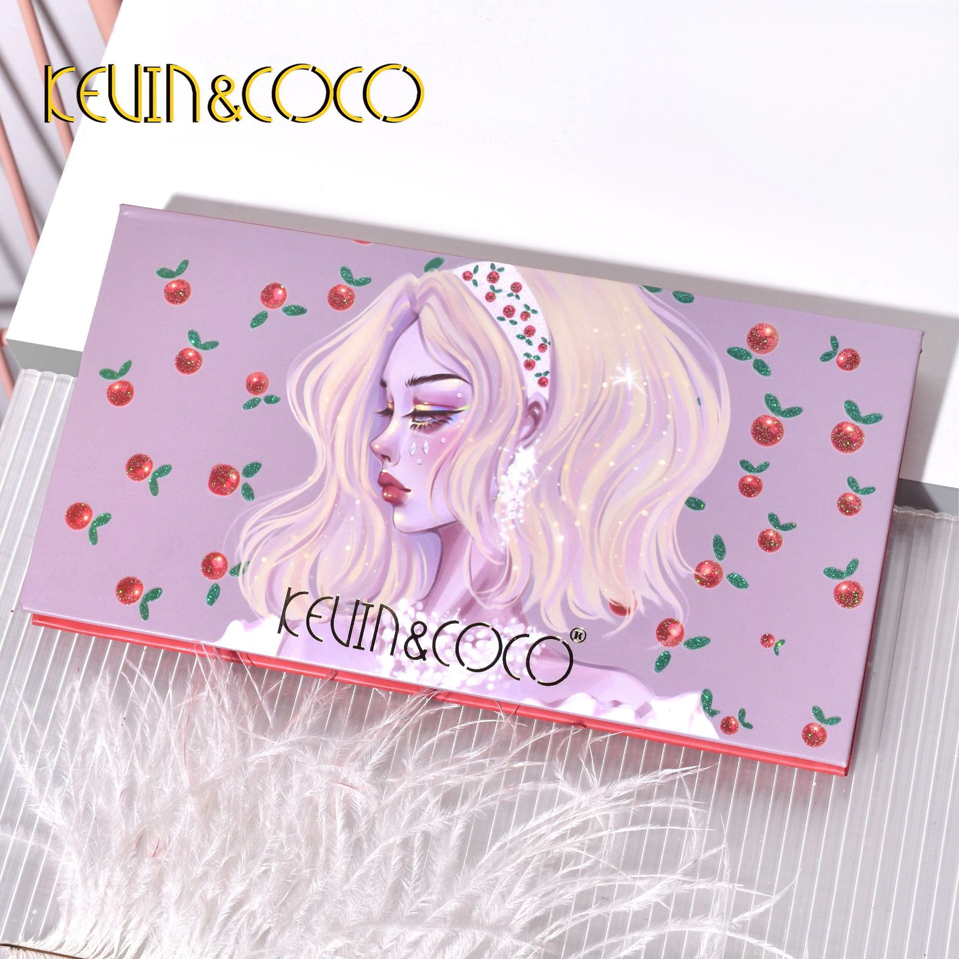 Kirsch-Lidschattenpalette mit 18 Farben