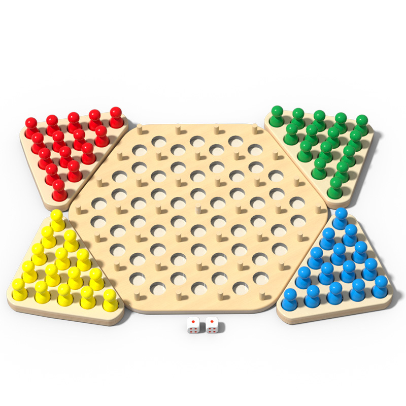 Ajedrez en cadena triángulo damas juegos de mesa familia ejercicio interactivo pensamiento juguetes de madera padres e hijos