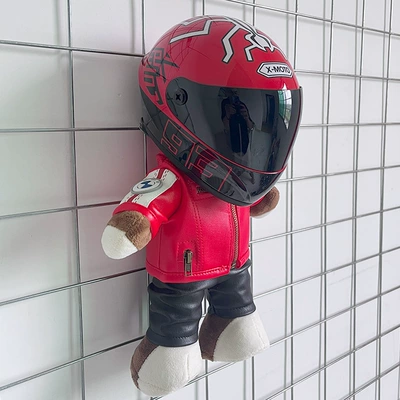 Motosiklet dəbilqələri — Box Decoration Rally Bear - height-28cm-red-bear-m-red-ant-upgraded-internal-buckle