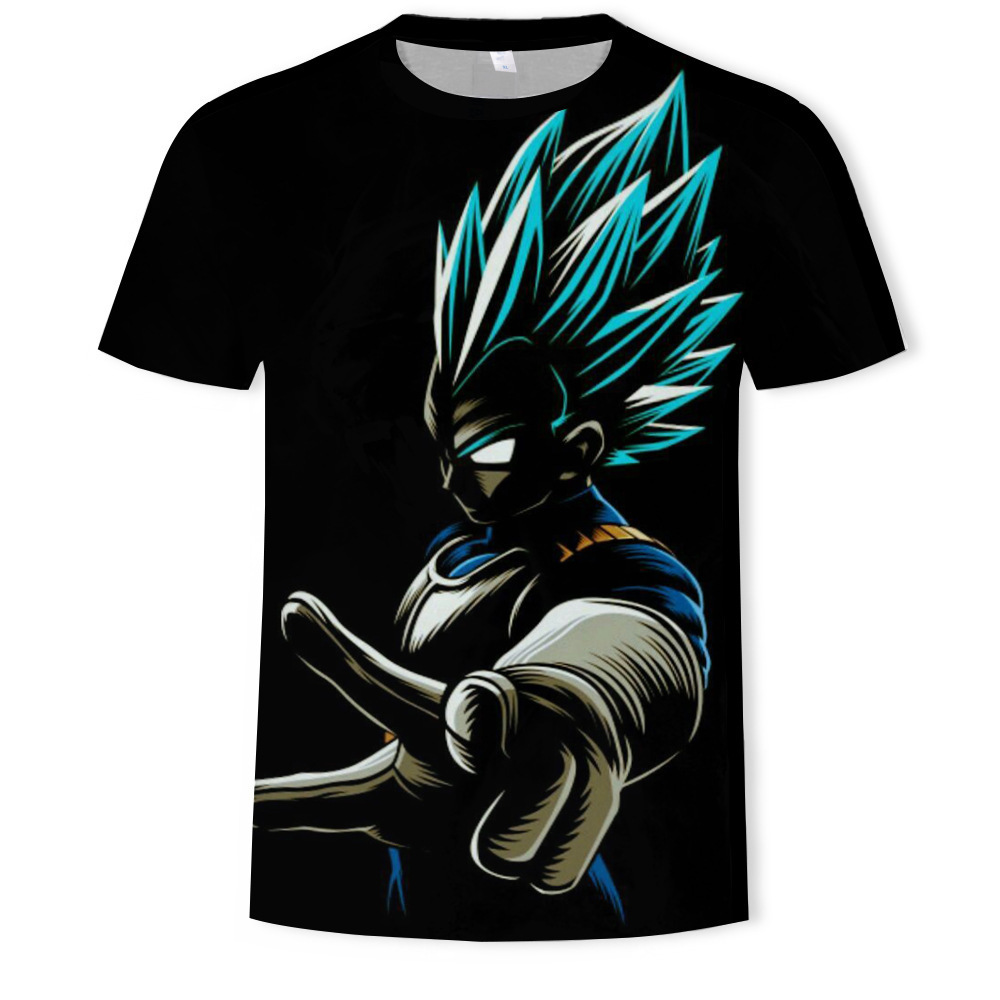 Nuevo producto AliExpress estilo explosivo tendencia super fuego anime serie Dragon Ball camiseta hombre impresión digital 3D dibujos animados europeos y americanos