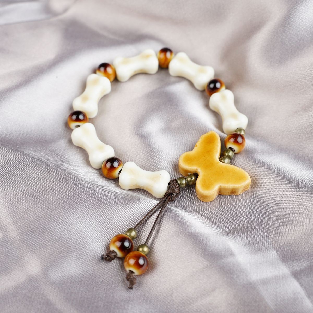 Jingdezhen pulsera de cerámica de verano mujer alta sensación galletas serie de gatos nicho diseño universal pulsera alta sensación
