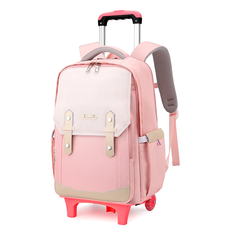 Peces naturales de alto valor de cara tirón mochila de seis ruedas escaleras al por mayor mochila de escolares escolares de secundaria