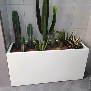 Rectangular Cement Flower Pot Nordic Long Trough Living Room Balcony Outdoor Vegetable Planting Magnesium Mud Green Plant Flower Box