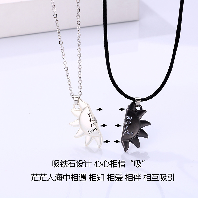 1 Set Quantity Casual Simple Style Sun Alloy Plating Valentine's Day Couple Pendant Necklace