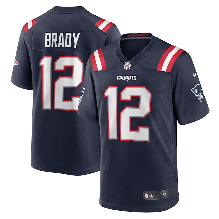 Вышитая джерси NFL Patriots №12 Том Брейди — стильная фанатская спортивная футболка