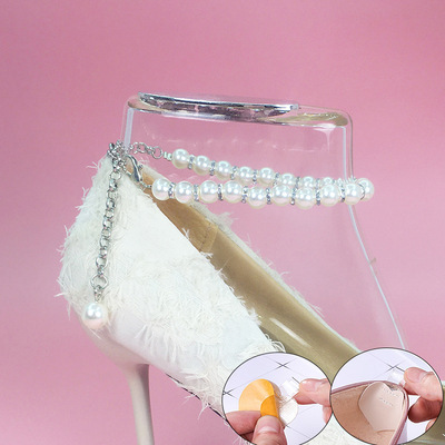 Fábrica pura perla brillante zapatos anti-caída talón zapatos de cordones ajustables con cordones zapatos de tacón alto tobillo atado cuello instalación libre