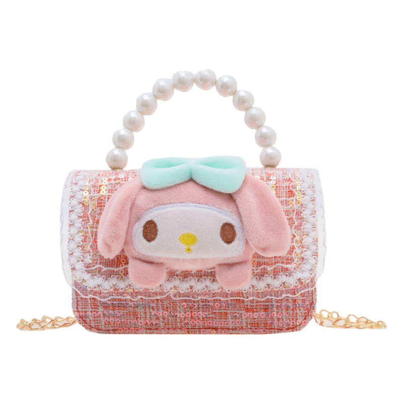 2023 nuevo lentejuelas accesorios para niños bolsa perla portátil hombro mensajero bolsa niñas moda bebé monedero