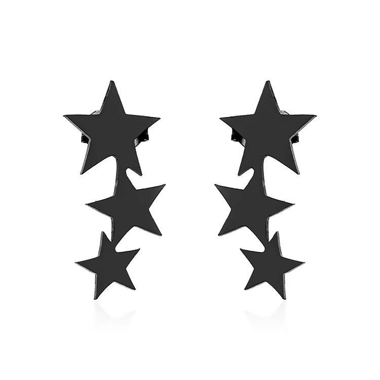 Black-Three consecutive five-pointed stars (one pair)
