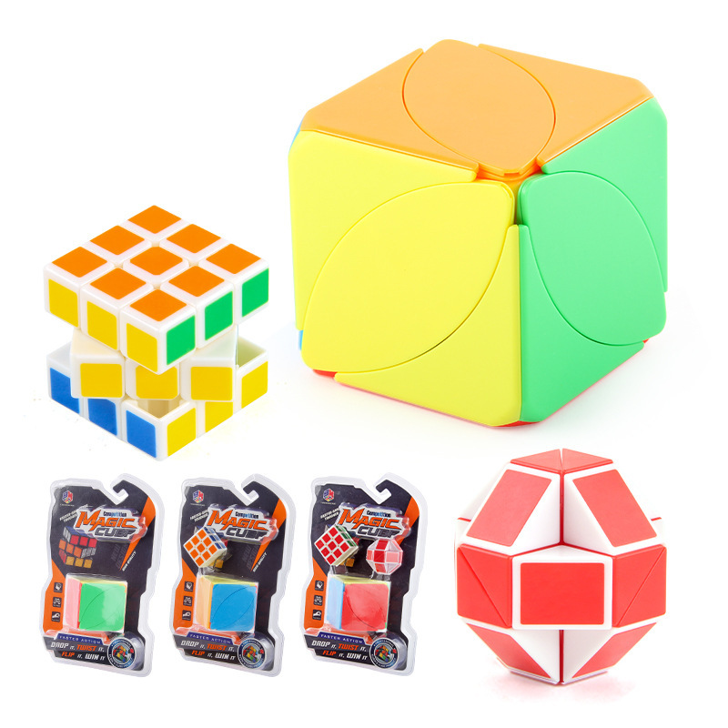 Cubo de transformación de tres niveles de forma alienígena King Kong torsión bola de dedo de cubo de juguete de regla de rube pequeño conjunto de cubo de rube