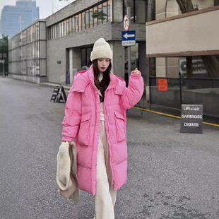 Mid-length Down Jacket Women's Winter 2024 New Fashionable Stylish Tight Waist Design Winter Hooded Jacket