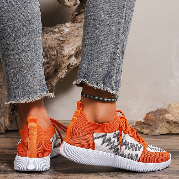 Women's Casual Printing Color Block Round Toe Sports Shoes display picture 4