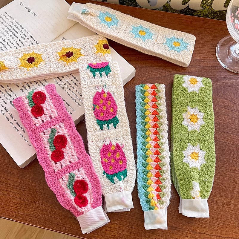 Tejido flequillo floral pegado diadema mujer 2025 nueva diadema de estilo pastoral acabado de cabello roto velcro horquilla tocado