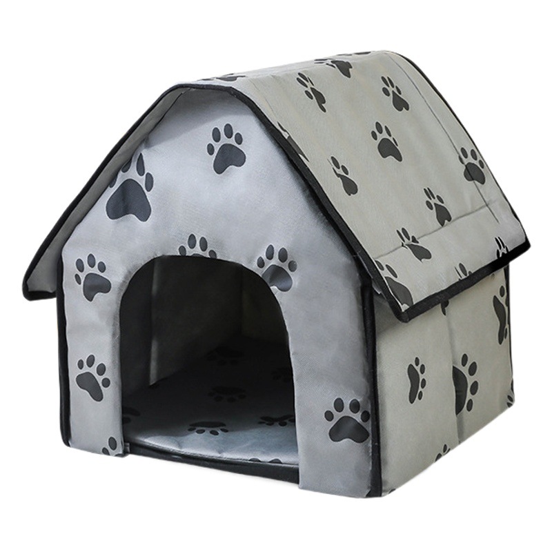 Casa de mascotas pequeñas huellas gato perro mascota nido plegable portátil pequeño y mediano tamaño perro casa interior gato nido