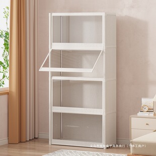 Storage Cabinet Storage Cabinet Floor-Standing Living Room Wall-Mounted Household Toy Cabinet Bookshelf Transparent Dust-Proof Wardrobe for Rental Housing