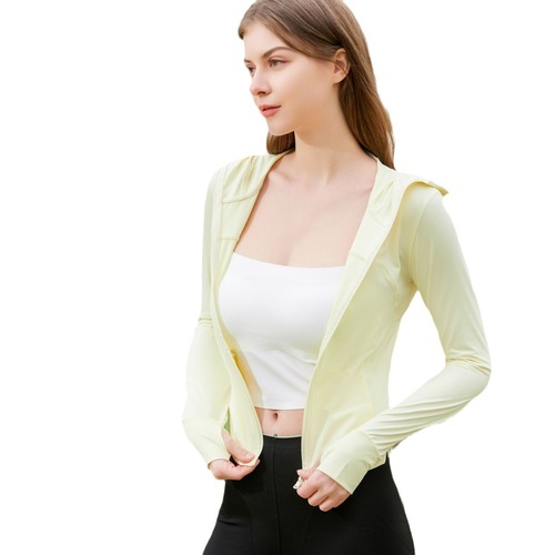 24 Ice Sensation Sunscreen Yoga Jacket for Women, Original Fabric, Slimming and Fitting Yoga Jacket, UPF 50+ Ice Skin Sun Protection Jacket for Women