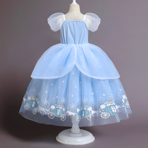 girls Cinderella princess dress Halloween cos role play little girl dress