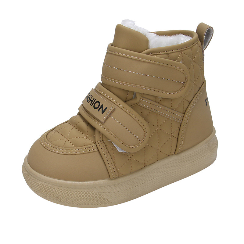Zapatos de algodón para niñas 2025 invierno nuevo veludo botas de calentamiento para niños botas de nieve para niños botas de algodón de moda