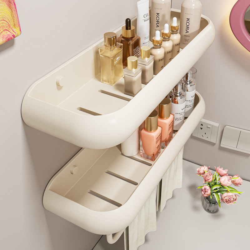 Bathroom Shelf, No-Drill Wall-Mounted Storage Rack for Washbasin, High Aesthetic Wall-Mounted Rack for Toilet and Restroom