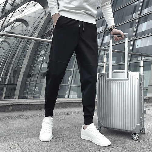 Men's Leisure Pants Korean Style Spring and Summer Trend Brand Drawstring Ankle Pants Harem Pants Sports Pants Elastic Breathable Quick-drying Breathable