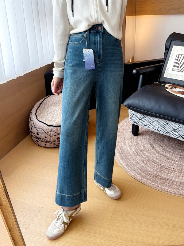 瘦瘦直腿裤秋款超好看四面弹直筒裤女小个子天菜显瘦九分牛仔裤女|undefined