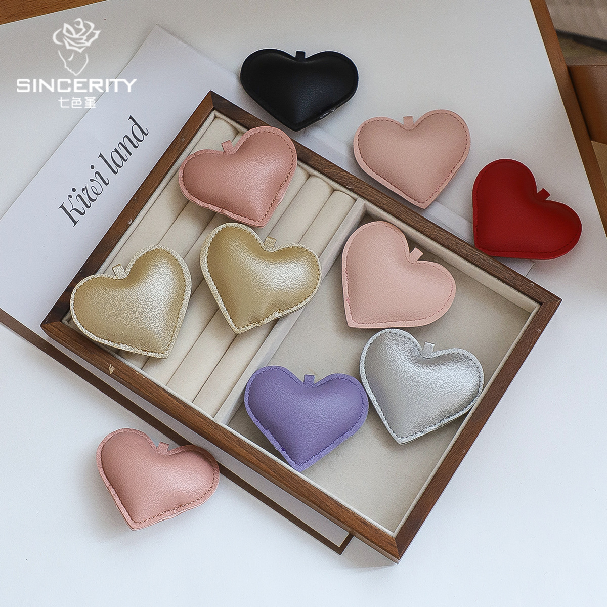 Cuero cordier de siete colores amor flor embalaje decoración de regalos decoración DIY flores artesanales materiales de decoración florista