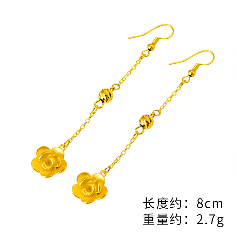 Nueva arena pendientes de oro pendientes de aleación de cobre de las mujeres joyas de estilo chino joyería elegante regalo pendientes de flores de calabaza