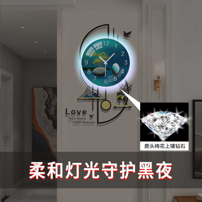 Reloj de arte, reloj, reloj de pared, sala de estar, hogar, moda, decoración de lujo ligero nórdico creativo, reloj simple, reloj de cuarzo en la pared