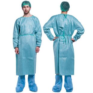 Disposable SMS non-woven isolation clothing dustproof one-piece surgical clothing protective clothing thickened blue and white level