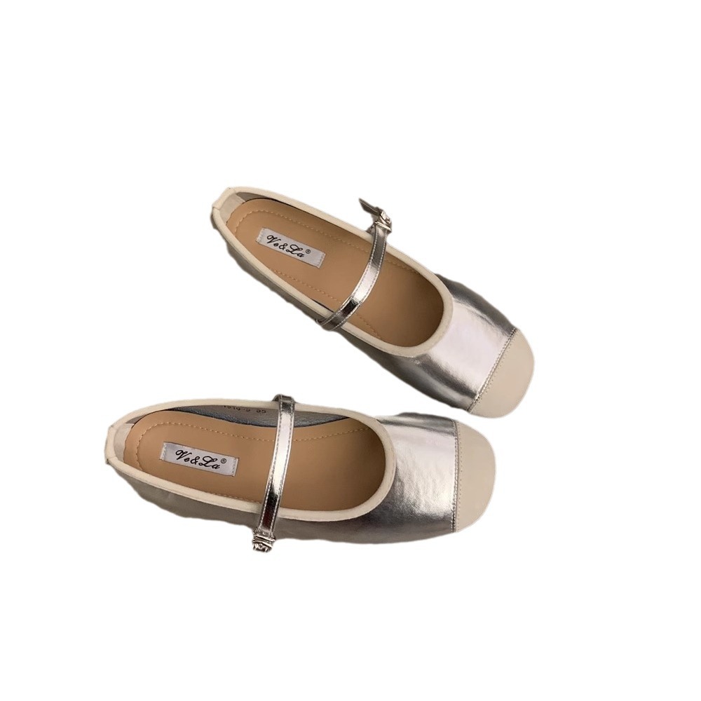 Xiaoxiang viento plateado nuevo estilo chino zapatos retrógrados franceses zapatos de ballet zapatos de primavera y verano zapatos de mujer