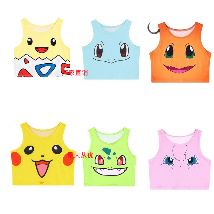 Summer Sexy Girl Cosplay Short Cartoon Vest Cute and Comfortable Crop Top Vest Summer Sexy Girl Cosplay Short Cartoon Vest Cute and Comfortable Crop Top Vest