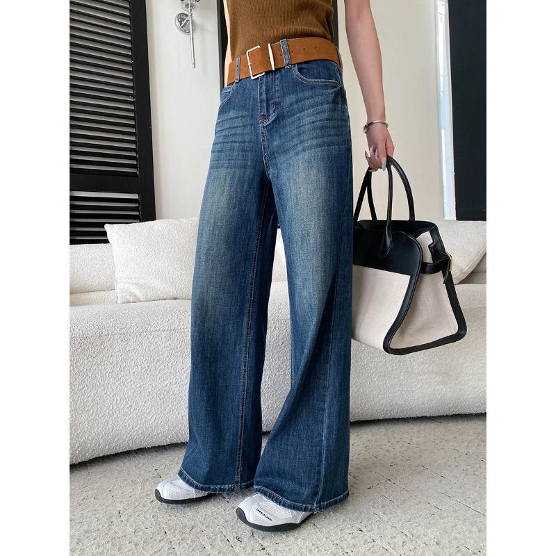 Cisnand New Early Autumn Collection Blogger Style Vintage High-Waisted Slimming Wide-Leg Jeans with Belt SN9286 Cisnand New Early Autumn Collection Blogger Style Vintage High-Waisted Slimming Wide-Leg Jeans with Belt SN9286