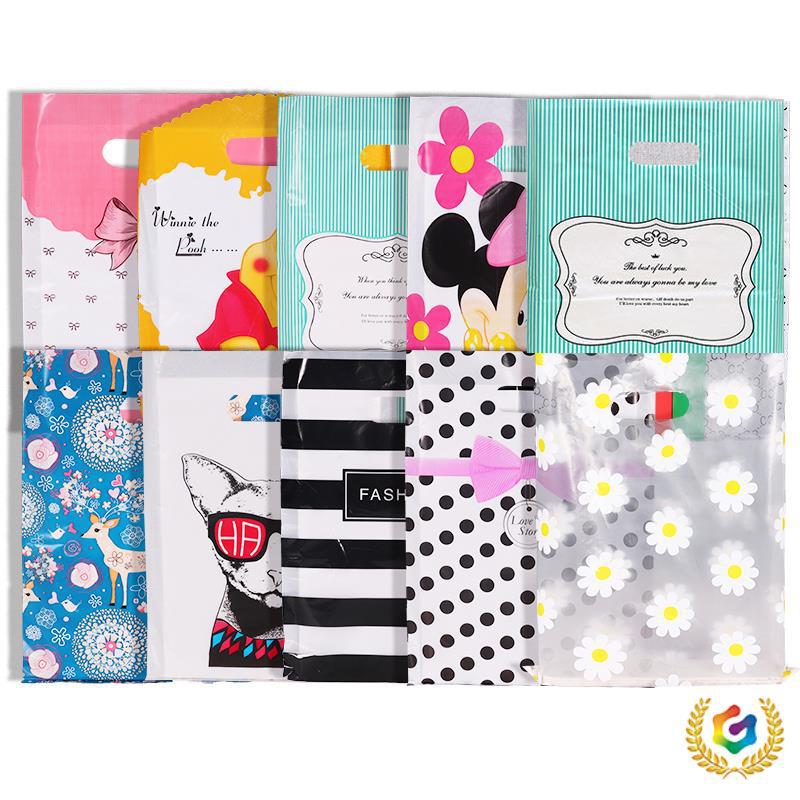 ✅100个服装袋店子大中小号薄款塑料袋男女服装衣服店手提袋子