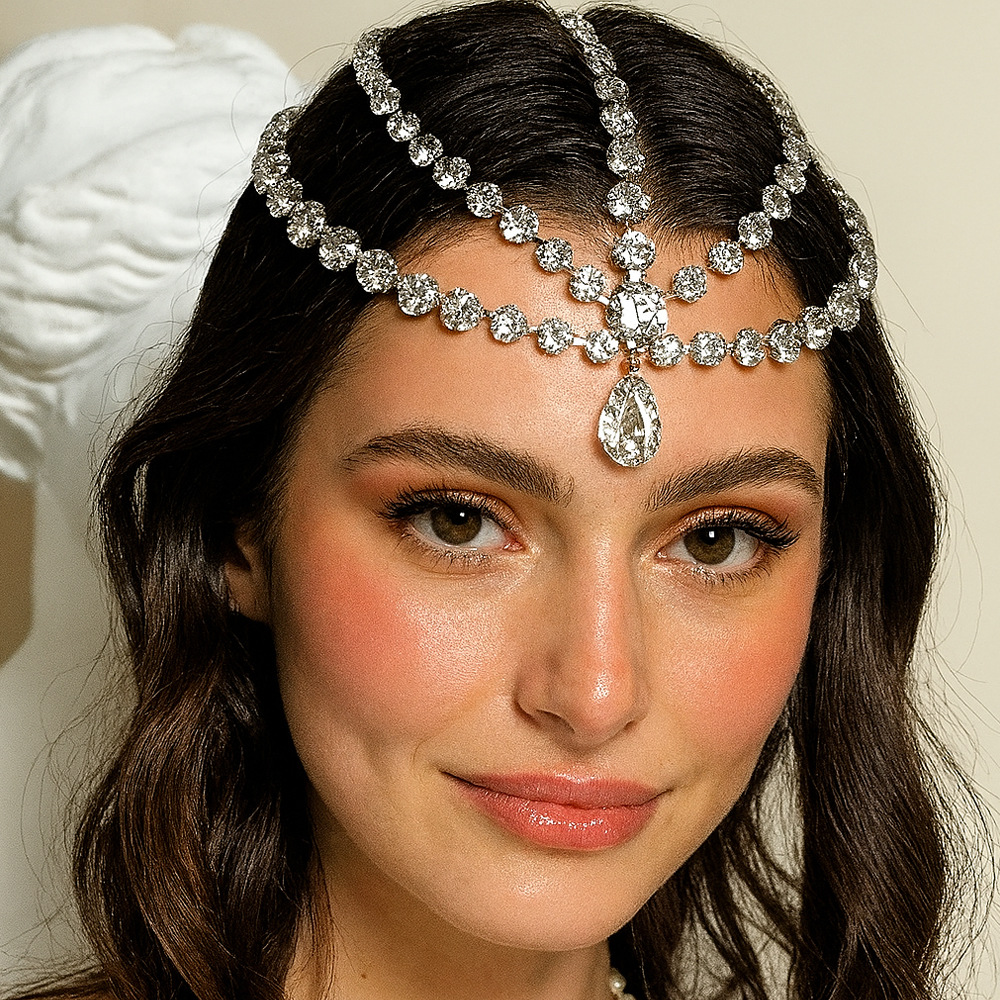 Amazon's New Product: Retro Bohemian Style Water Drop Forehead Chain, European and American Fashion Multi-Layer Hair Chain