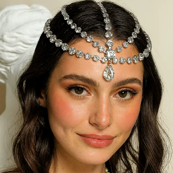 Amazon's New Product: Retro Bohemian Style Water Drop Forehead Chain, European and American Fashion Multi-Layer Hair Chain