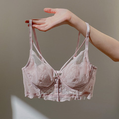 Thin Front-Closure Bra for Women, Large Cup, Rabbit Ear Design, Sexy and Slimming, Model 220814