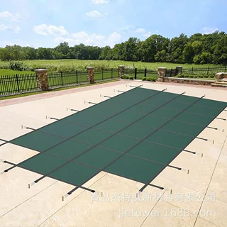 厂家订做泳池盖布 PP Mesh Safety Pool Cover 冬季泳池安全网布