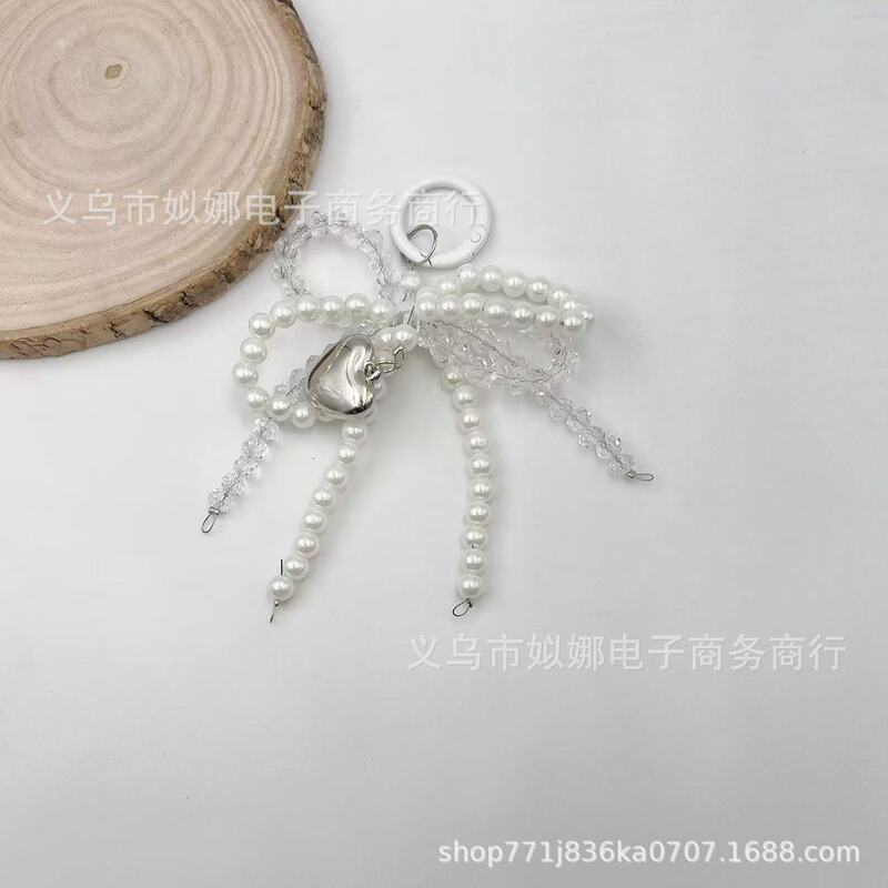 韓国ジュエリーインファッションリボンパール携帯電話吊りチェーンバッグキーホルダーアクセサリーヘアアクセサリーデザイン女の子|undefined