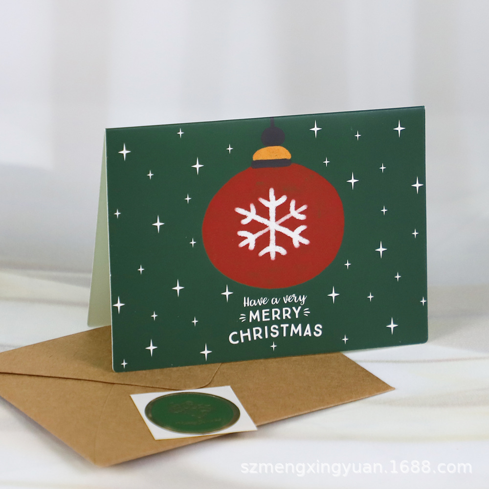 Tarjetas de Navidad escritas a mano Tarjetas de felicitación con sobres Regalos creativos Tarjetas de negocios de dibujos animados retro