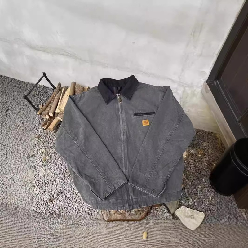 High-end Carhartt J97 canvas Detroit jacket, washed lapel coat, vintage trendy workwear High-end Carhartt J97 canvas Detroit jacket, washed lapel coat, vintage trendy workwear