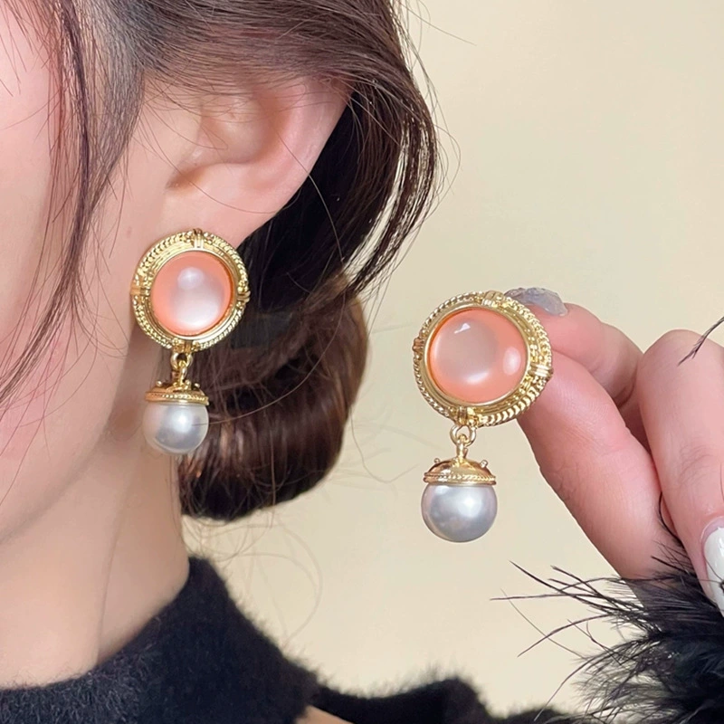 Silver needle, retro elegant earrings, silver 925 sample