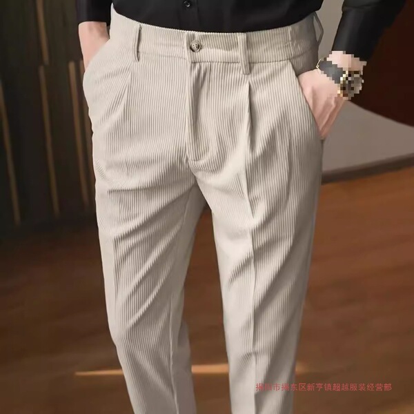 Demi-season corduroy trend retro casual trousers English style