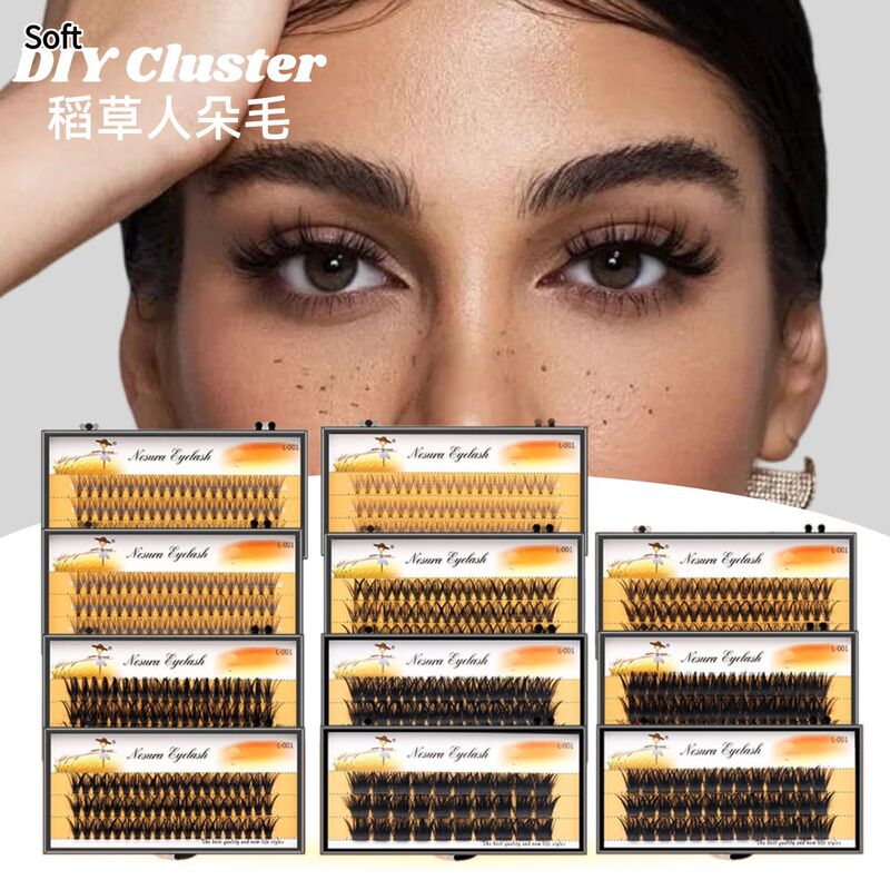 10P-200P Scarecrow False Eyelashes Hot Melt Cluster Grafted False Eyelashes Thick and Natural Cross-Border Trade Hot-Selling Model