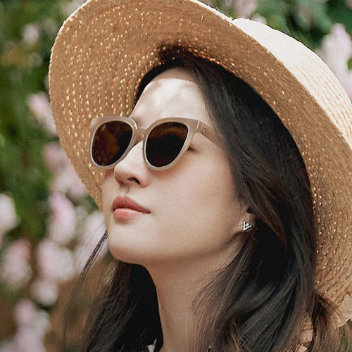 Liu Yifei and Xu Hongdou's same brown sunglasses for women Korean version ins versatile classic face-showing small polarized sunglasses