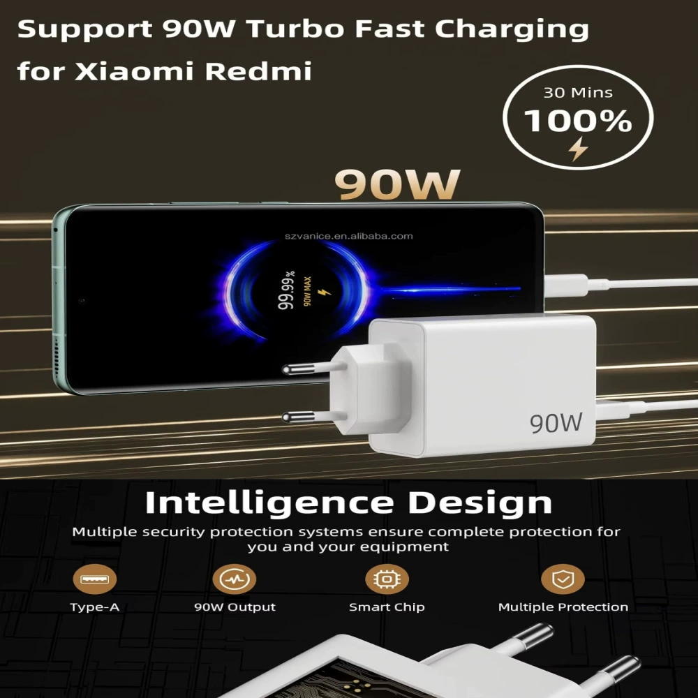 Европейские правила подходят для зарядного устройства Xiaomi 67W90W120W Redmi k80 головка зарядки note1314pro15 быстрая зарядка
